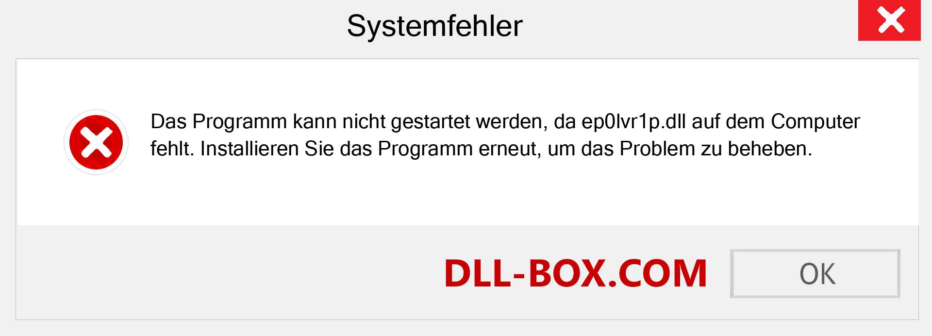 ep0lvr1p.dll-Datei fehlt?. Download für Windows 7, 8, 10 - Fix ep0lvr1p dll Missing Error unter Windows, Fotos, Bildern